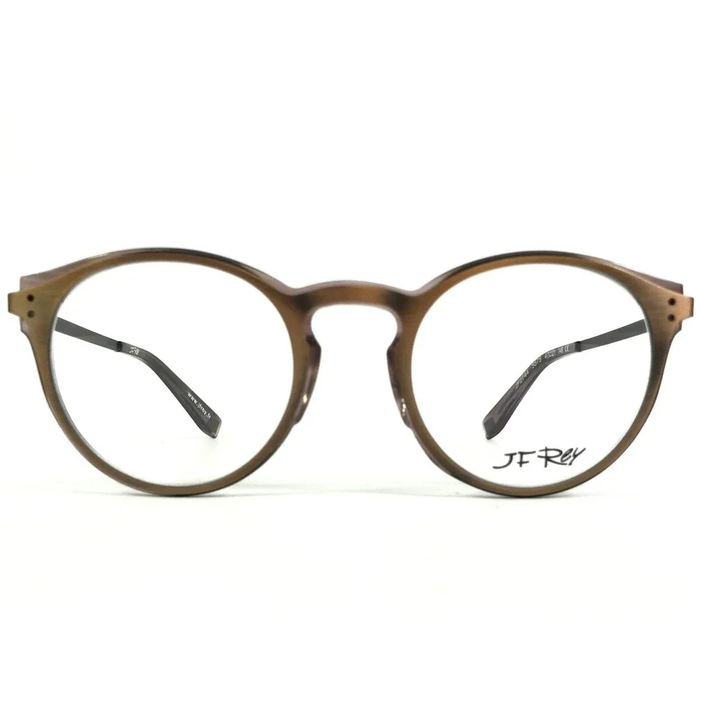 JF Rey Eyeglasses Frames JF2744 5575 Brushed Bronze Plum Gold Round 47-21-148